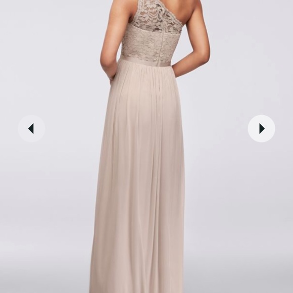 David’s Bridal F17063 One shoulder lace bridesmaid dress - Picture 3 of 5